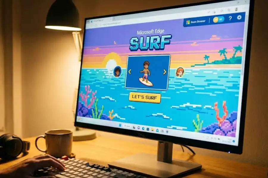 Edge Surf cheat codes being entered on the game start screen