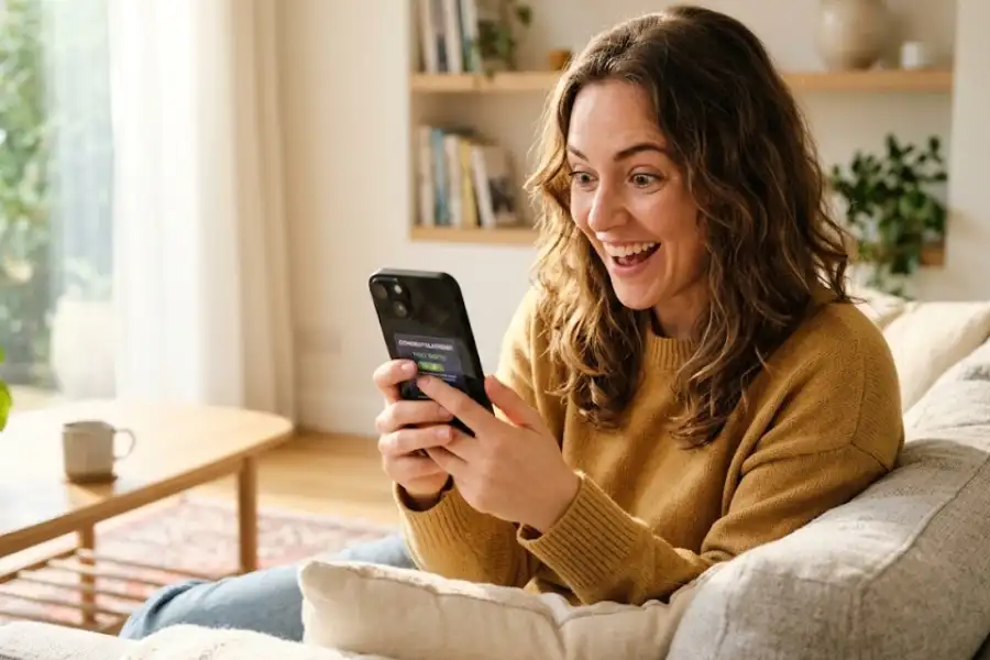 Person looking surprised while holding an iPhone and scrolling through hidden settings