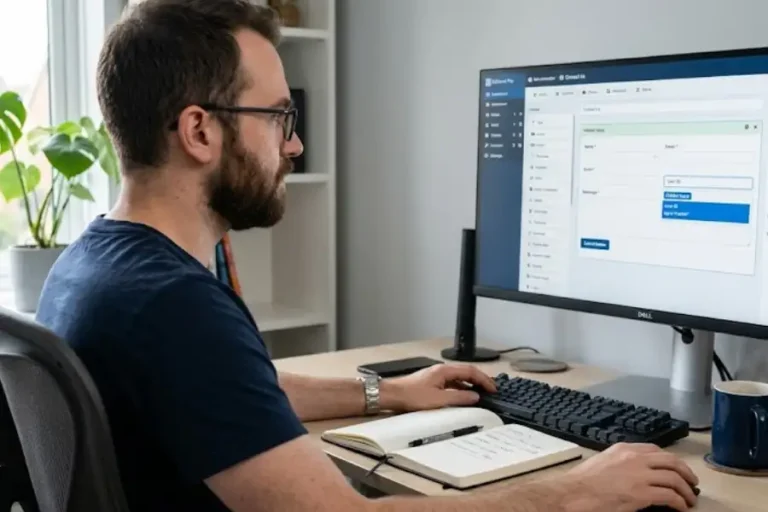 Crosstec Software Hidden: What It Means, Features, and Safety 12 A web developer exploring hidden features inside a Joomla form builder on a professional workstation