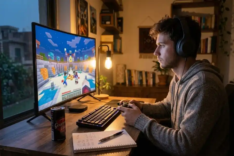 Mini Game Box PVP: All Secret Codes for 2026 4 Fortnite player exploring a colorful minigame arena while searching for a hidden secret code